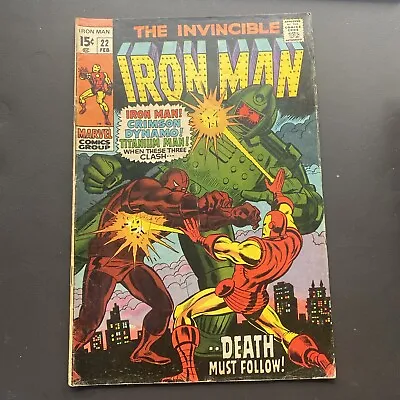 Buy The Invincible Iron Man Marvel Comic #22 • 25£