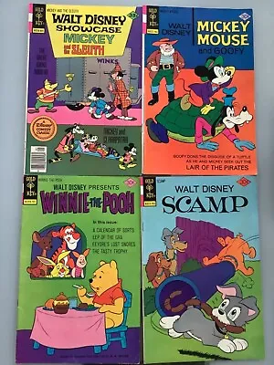 Buy 4 Walt Disney Gold Key Comics Mickey Mouse, Goofy, Winnie The Pooh & Scamp. • 11.99£