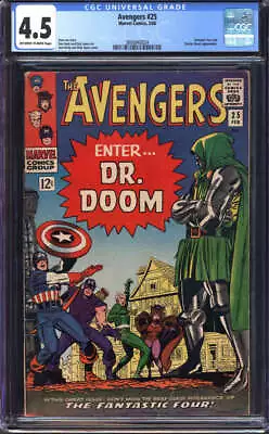 Buy Avengers #25 Cgc 4.5 Ow/wh Pages // Fantastic Four + Doctor Doom App 1966 • 134.40£