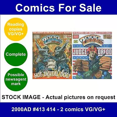 Buy 2000AD #413 414 - 2 Comics VG/VG+ • 4.99£