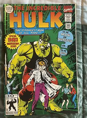 Buy The Incredible Hulk #393 May 1992 Green Foil Cover 30th Anniversary Issue  • 7.19£