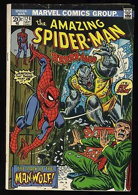 Buy Amazing Spider-Man #124 VG+ 4.5 1st Appearance Man-Wolf! Marvel 1973 • 41.11£
