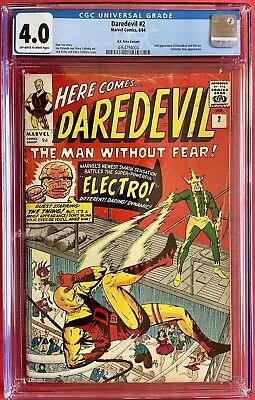 Buy Daredevil #2 (1964) 2nd Appearance Daredevil & Electro CGC 4.0 UK Price Variant • 450£