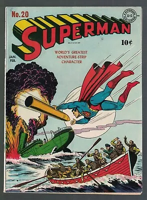 Buy Dc Comics Superman 20 Classic Cover 1943 6.5 Fn+ Justice League Golden Age • 1,999.99£