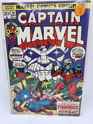 Buy Captain Marvel #28 (1973) (Fine-) Thanos Drax 1st App Eon • 27.67£