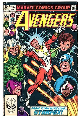 Buy Avengers #232 Very Fine-Near Mint 9.0 First Appearance Of Starfox 1983 • 9.52£