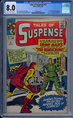Buy Cgc 8.0 Tales Of Suspense #51 1st Appearance Of The Scarecrow Cr/off-white Pages • 531.93£
