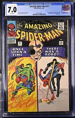 Buy Amazing Spider-Man #37 CGC 7.0 White Pages, 1st Appearance Of Norman Osborn 1966 • 230.97£