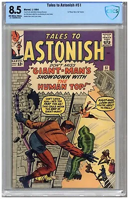 Buy Tales To Astonish # 51   CBCS  8.5   VF+   Off Wht/wht Pgs  1/64  1st “Wasp Tell • 261.29£