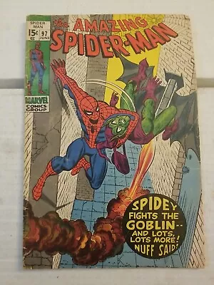 Buy AMAZING SPIDER-MAN #97 June 1971  Green Goblin App Drug Story Issue  • 74.88£