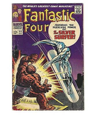 Buy Fantastic Four #55 1966 VG Silver Surfer VS. The Thing! 4th Surfer Combine Ship • 56.29£