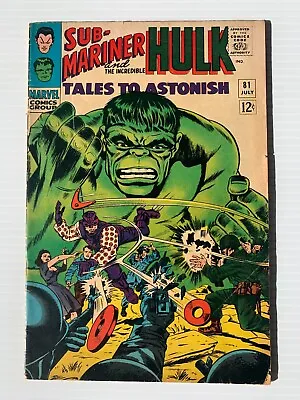 Buy Tales To Astonish #81 1966 Sub-Mariner And The Incredible Hulk • 59.96£