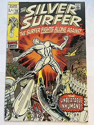 Buy SILVER SURFER #18 UK Price Kirby Inhumans Marvel Comics 1970 VF • 99.95£
