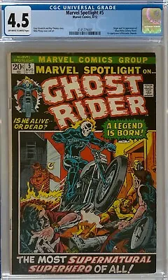 Buy Marvel Spotlight #5 CGC 4.5 (Marvel 8/72) 1st App. & Origin Of Ghost Rider • 1,107.72£