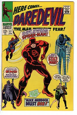 Buy Daredevil #27 (1967) - Grade 8.5 - Spider-man, Stilt-man And Masked Marauder Ap! • 95.90£