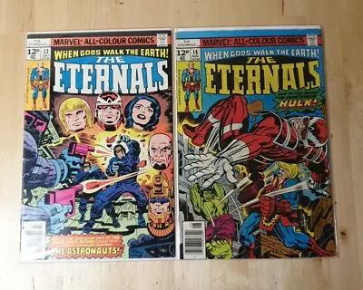 Buy Eternals Volume 1 #13 & #14 Marvel Comics 1977 Multiple 1st Appearances • 19.99£