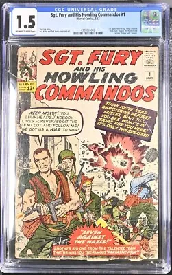 Buy Sgt Fury And His Howling Commandos #1 Cgc 1.5 1st Sgt Fury Dum Dum Dugan Howlers • 477.98£
