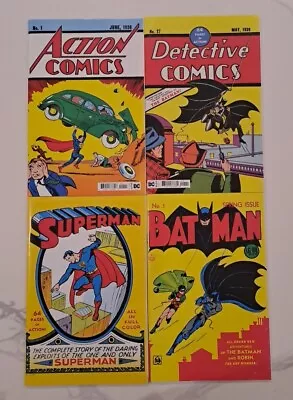 Buy Action Comics #1 Batman #1 Superman #1 & Detective Comics #27 Facsimilie Set. Nm • 29.99£