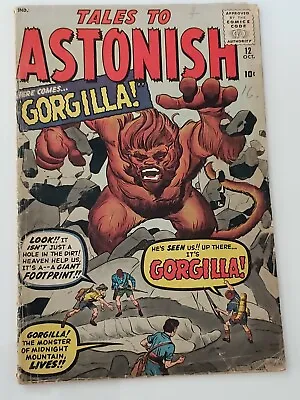 Buy TALES TO ASTONISH #12 (Gorgilla By Jack Kirby) Atlas Comics 1960  • 95.93£