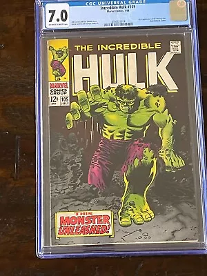 Buy 1968 Marvel Incredible Hulk #105 1st Appearance Missing Link Graded Cgc 7.0 • 111.92£