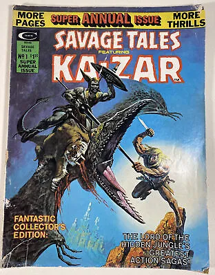 Buy Savage Tales Annual #1 (Curtis) KA-ZAR ZABU Origin Barry Smith Gil Kane Art 6.0 • 12.46£