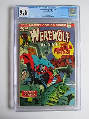 Buy Werewolf By Night 15 CGC 9.6 OW Story Cont'd From Tomb Of Dracula 1974 • 283.83£