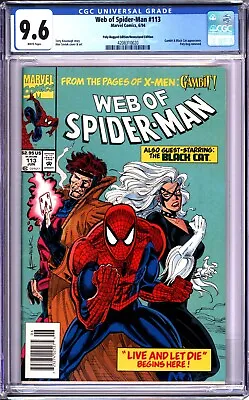 Buy WEB OF SPIDER-MAN #113 CGC 9.6 WP NEWSSTAND - GAMBIT And BLACK CAT COVER! • 94.87£