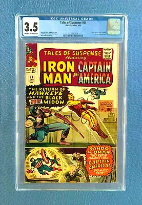 Buy Tales Of Suspense #64 Cgc 3.5 Very Good- Marvel Comics Iron Man Captain America • 56.29£
