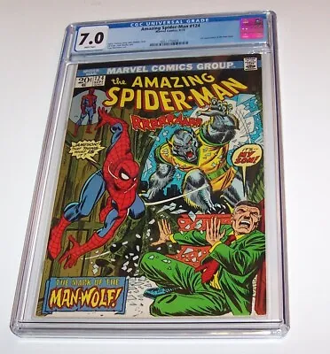 Buy Amazing Spiderman #124 - Marvel 1973 Bronze Age Key Issue - CGC FN/VF 7.0 • 138.53£