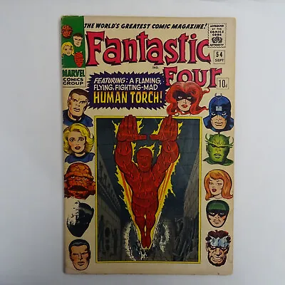Buy FANTASTIC FOUR #54 Marvel Comic 1966 3rd Black Panther, 1st John Prester C1 • 35£