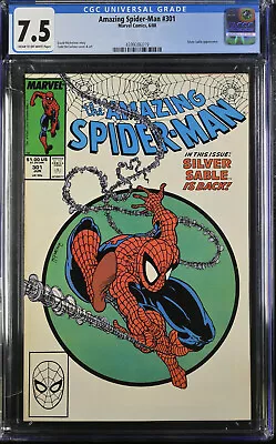 Buy Marvel Amazing Spider-Man #301 (1988) CGC 7.5 Silver Sable App. McFarland Cover • 48.25£
