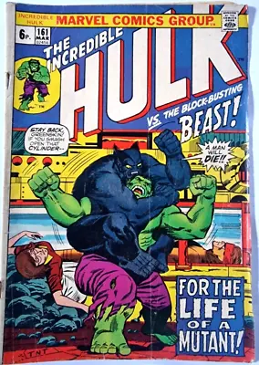 Buy INCREDIBLE HULK 161 MARVEL 1970 The X-Men Hulk Vs The Beast • 15.99£