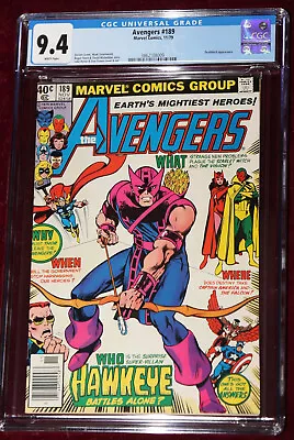 Buy Avengers 189 Cgc 9.4 White Pages 1979 Classic Hawkeye Cover! Stunning Condition! • 51.33£