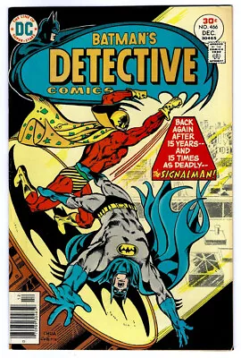 Buy DETECTIVE Comics #466 In VF A 1976 DC Comic With BATMAN And 1st SIGNALMAN App • 17.41£