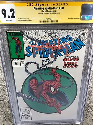 Buy Amazing Spider Man 301 CGC SS 9.2 Todd McFarlane 6/1988 1st Printing Cover • 197.64£