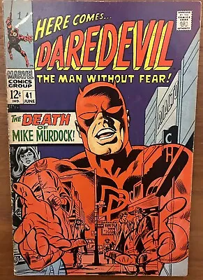 Buy Daredevil #41 - The Death Of Mike Murdock! (Marvel 1968) • 19.99£