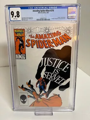 Buy Amazing Spider-Man #278 CGC 9.8!!! White Pages, Death Of Wraith, DeFalco (1986) • 95.94£