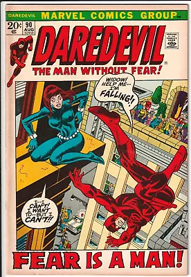 Buy Daredevil #90 1972 Marvel Comics 8.0 VF KEY BLACk WIDOW ORIGIN GIL KANE COVER • 22.96£