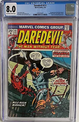 Buy DAREDEVIL #111 CGC 8.0 Marvel Comics 1974! 1st Silver Samurai! • 118.99£