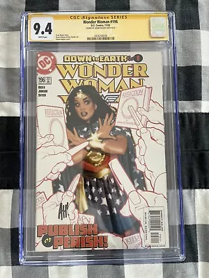 Buy DC Comics 2003 Wonder Woman #196 CGC 9.4 SS Signed Adam Hughes Cover Key 1st Ver • 141.79£
