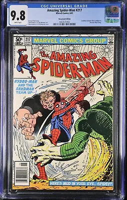 Buy Amazing Spider-Man #217 1981 CGC 9.8 Sandman And Hydro-man Newsstand Version • 233.23£
