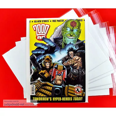 Buy 25 2000AD Judge Dredd Comic Bags ONLY Fits A4 Comics Size7 For Prog 1033 To Now • 13.99£