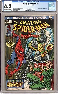 Buy Amazing Spider-Man #124 CGC 6.5 1973 3921323007 1st App. Man-Wolf • 130.61£