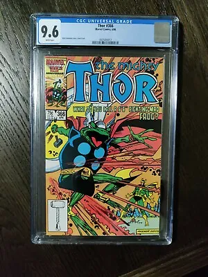 Buy Thor #366, CGC 9.6, 1st Cover App Of Throg: Frog Of Thunder, Disney+, Loki  • 63.44£