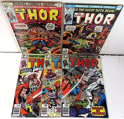 Buy Thor Lot Of 5 #256,255,285,286,287 Marvel (1977) 1st Series Comic Books • 23.48£