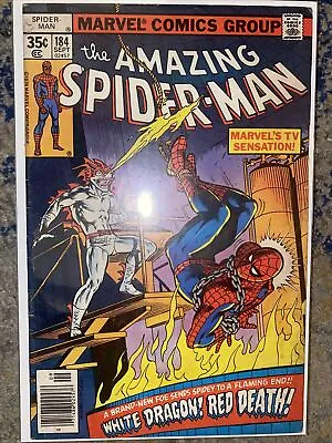 Buy The Amazing Spider-Man #184 Comic Book 1970s White Dragon • 8£