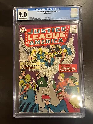 Buy Justice League Of America 21 CGC 9.0 OW/W Pages 1963 DC Comics 1st SA Doc Fate • 1,262.98£