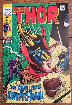 Buy THOR #174 Marvel 1970-  Carnage Of The CRYPTO-MAN  By Stan Lee & Jack Kirby - VF • 19.78£