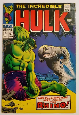Buy Incredible Hulk #104 Classic Battle! Incredible Hulk Vs Rhino! Marvel • 31.62£