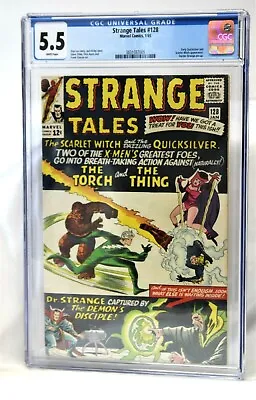 Buy  Strange Tales 128 Doctor Strange Cgc 5.5 1965  Scarlet Witch Wanda Cover !!!!! • 265.18£